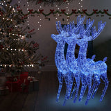 VidaXL Weihnachtsdekoration Rentier XXL 3 Stk. 250 LEDs Blau 180 cm Acryl