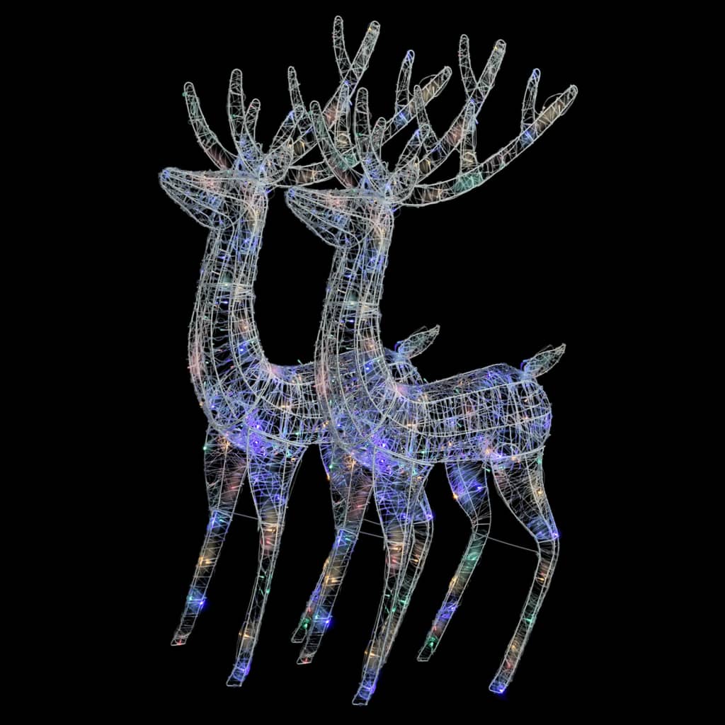 VidaXL Weihnachtsdekoration Rentier XXL 2 Stk. 250 LED mehrfarbig 180cm Acryl