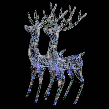 VidaXL Weihnachtsdekoration Rentier XXL 2 Stk. 250 LED mehrfarbig 180cm Acryl