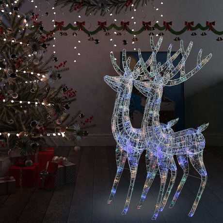 VidaXL Weihnachtsdekoration Rentier XXL 2 Stk. 250 LED mehrfarbig 180cm Acryl