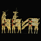 VidaXL Weihnachts-Rentier 6 Stück warmweißes Netz goldfarben