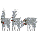 VidaXL Weihnachts-Rentier 6 Stück kaltweißes Netz silberfarben