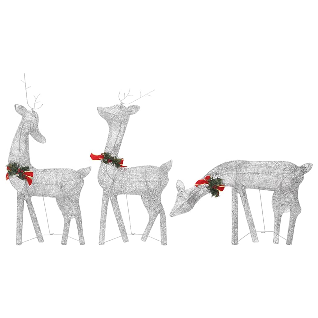 VidaXL Weihnachts-Rentier 6 Stück kaltweißes Netz silberfarben