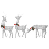 VidaXL Weihnachts-Rentier 6 Stück kaltweißes Netz silberfarben
