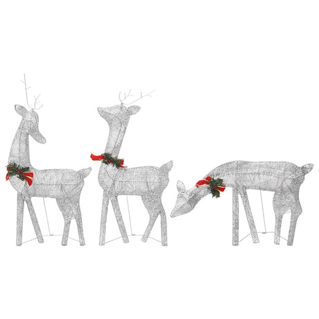 VidaXL Weihnachts-Rentier 6 Stück kaltweißes Netz silberfarben