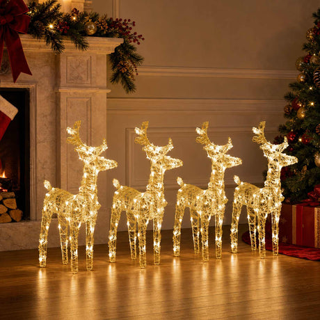 VidaXL Weihnachtsrentier 4 Stk. 160 LEDs Acryl warmweiß