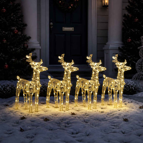 VidaXL Weihnachtsrentier 4 Stk. 160 LEDs Acryl warmweiß