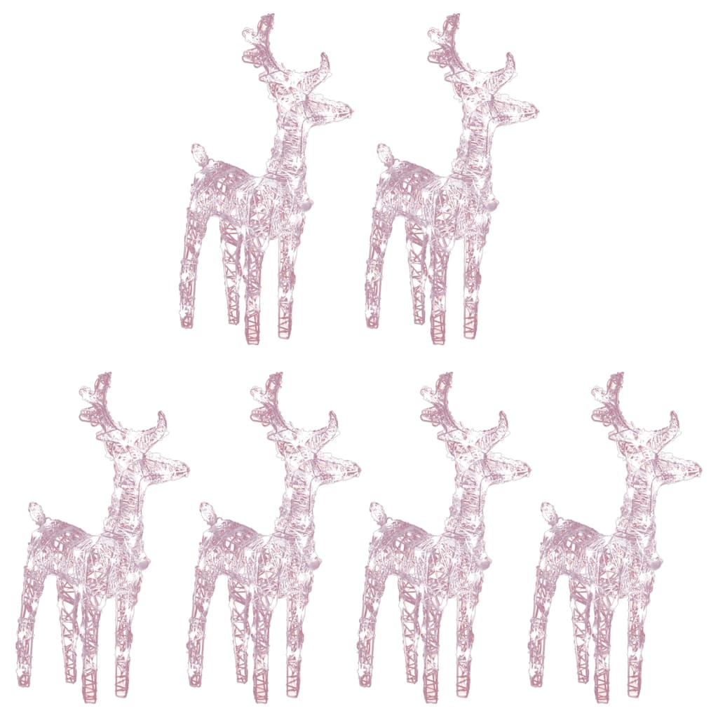 VidaXL Weihnachtsrentier 6 Stk. 240 LEDs Acryl warmweiß