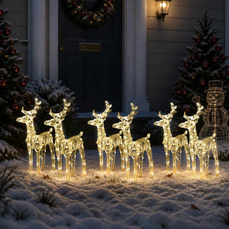 VidaXL Weihnachtsrentier 6 Stk. 240 LEDs Acryl warmweiß