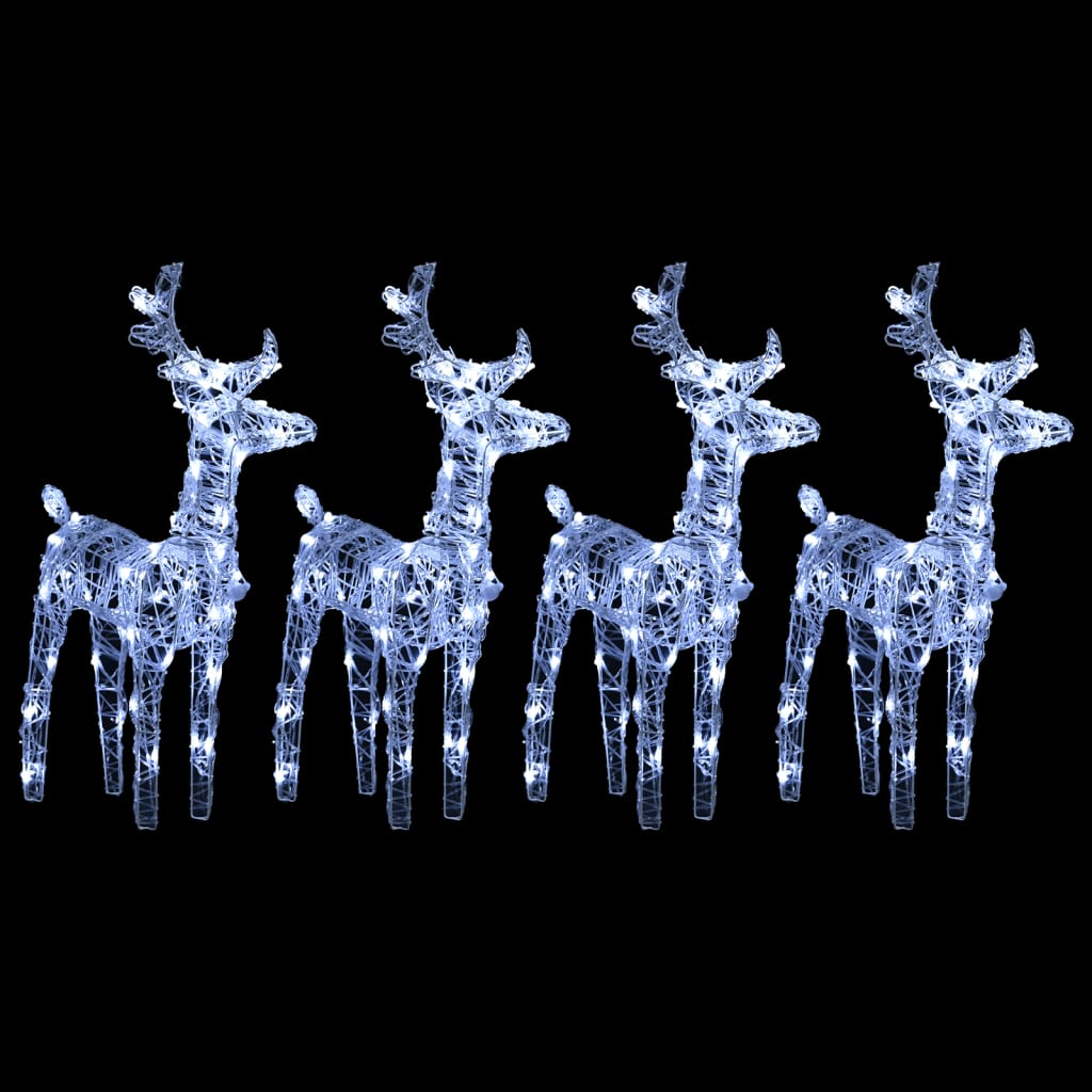 VidaXL Weihnachtsrentier 4 Stk. 160 LEDs Acryl kaltweiß