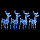 VidaXL Weihnachtsrentier 4 Stk. 160 LEDs Acryl Blau