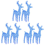 VidaXL Weihnachtsrentier 6 Stk. 240 LEDs Acryl Blau