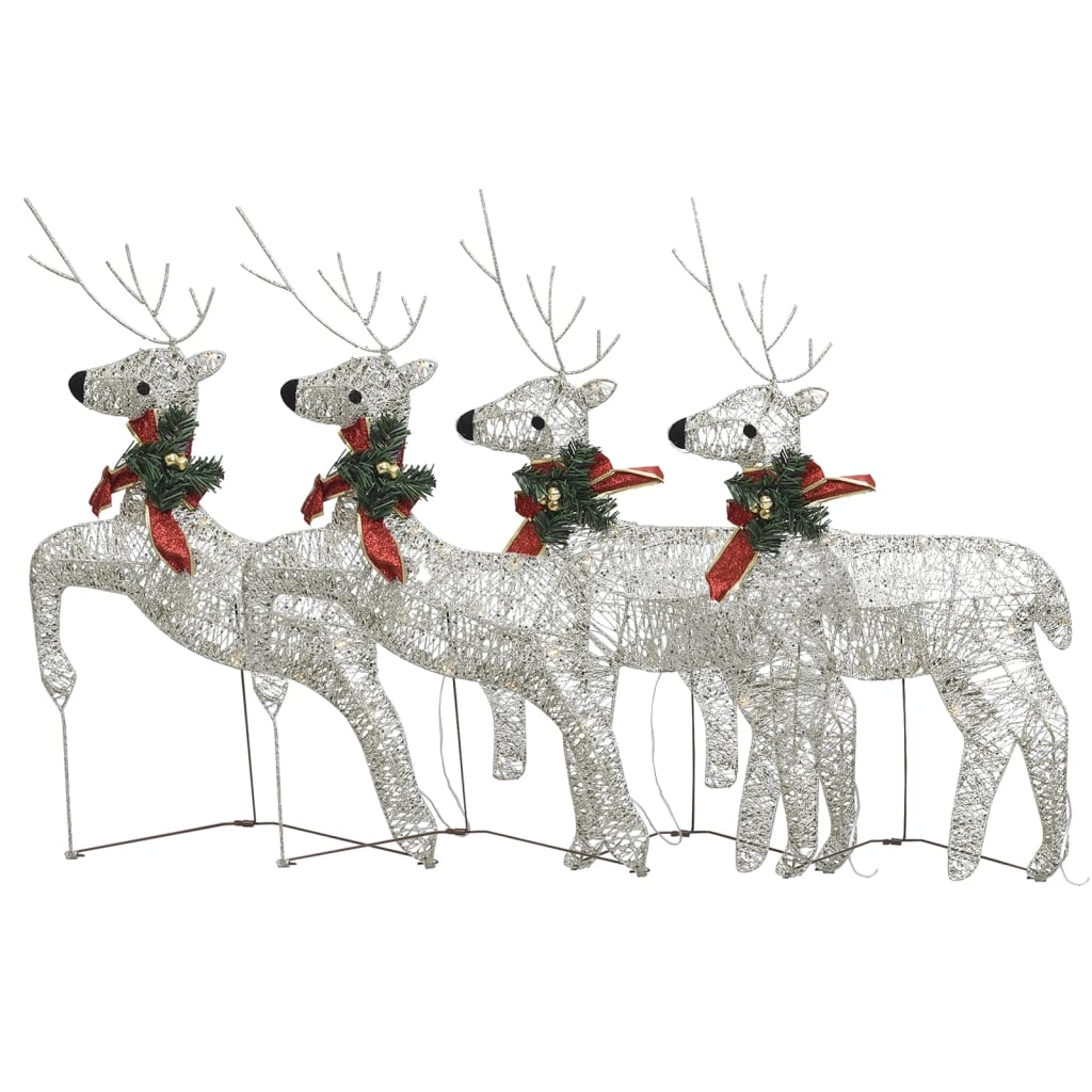 VidaXL Weihnachtsrentier 4 Stk. 80 LEDs goldfarben