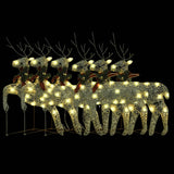 VidaXL Weihnachtsrentier 6 Stk. 120 LEDs goldfarben