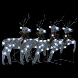 VidaXL Weihnachtsrentier 4 Stk. 80 LEDs silberfarben