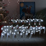 VidaXL Weihnachtsrentier 6 Stk. 120 LEDs Silber