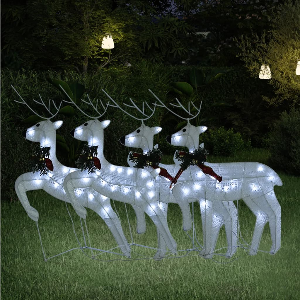 VidaXL Weihnachtsrentier 4 Stück 80 LEDs weiß