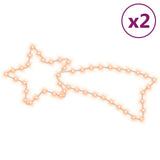 Vidaxl kerstfiguren sterren met 48 led's 2 st 65x28 cm warmwit
