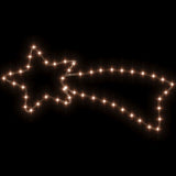 Vidaxl kerstfiguren sterren met 48 led's 2 st 65x28 cm warmwit