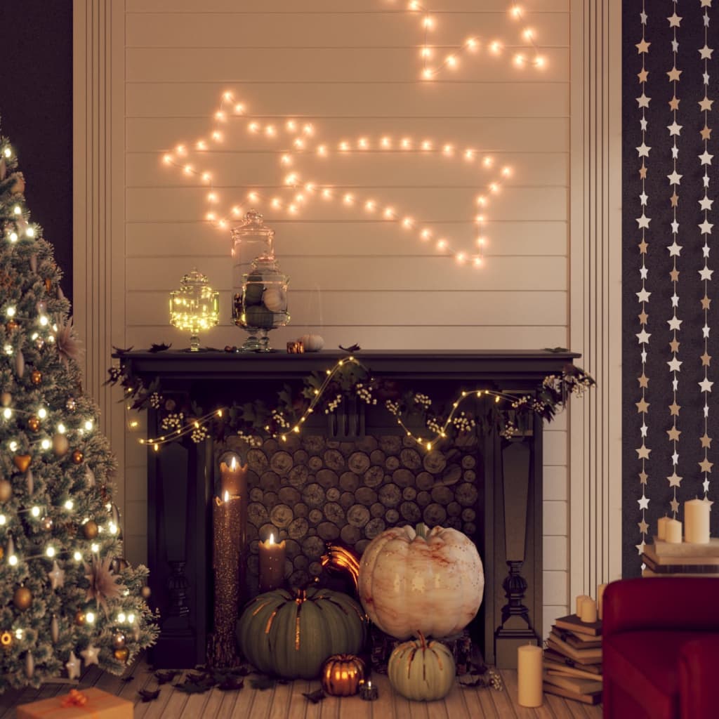Vidaxl kerstfiguren sterren met 48 led's 3 st 65x28 cm warmwit