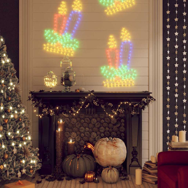 Vidaxl kerstfiguren kaarsen met 144 led's 2 st 70x42 cm
