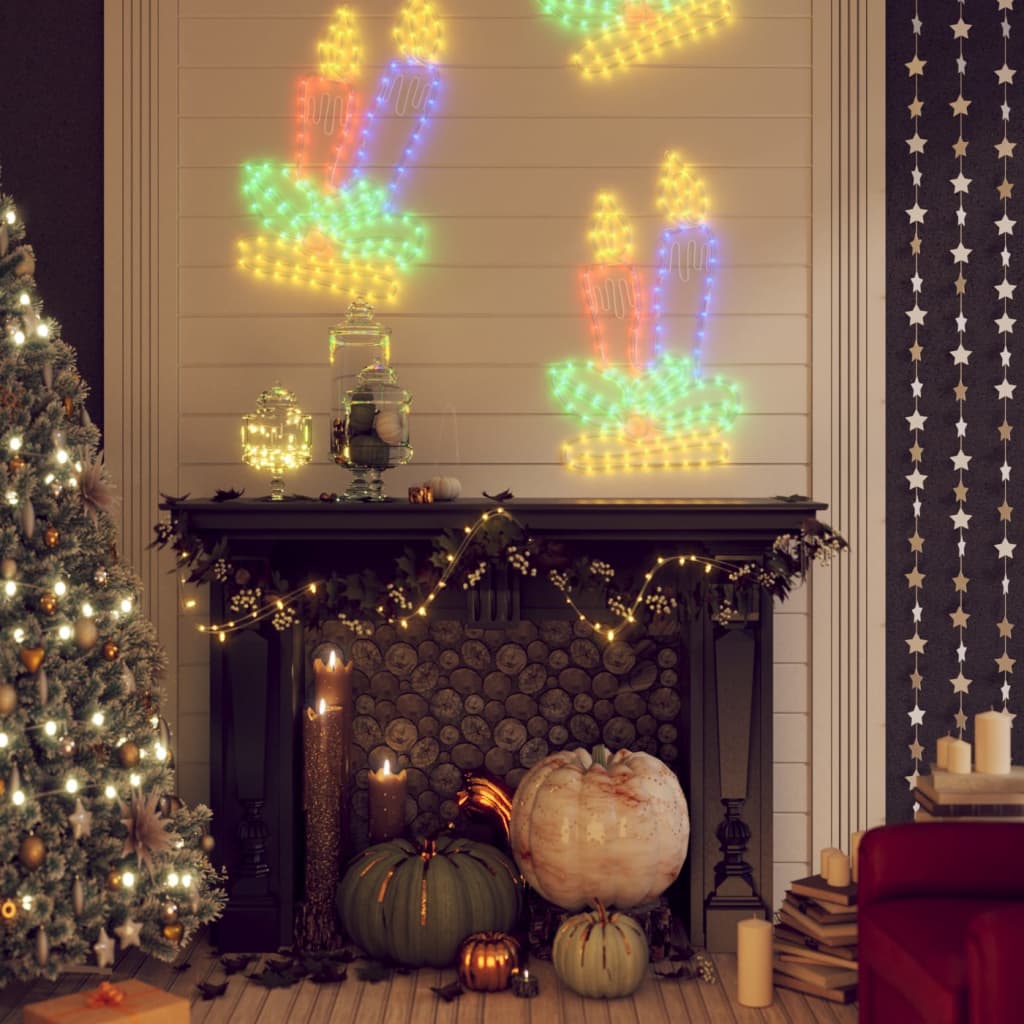 Vidaxl kerstfiguren kaarsen met 144 led's 3 st 70x42 cm