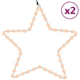 VidaXL Weihnachtsfiguren Sterne mit 48 LEDs 2 Stück 56 cm warmweiß
