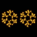 Vidaxl kerstfiguur sneeuwvlok met led's 2 st 27x27 cm warmwit