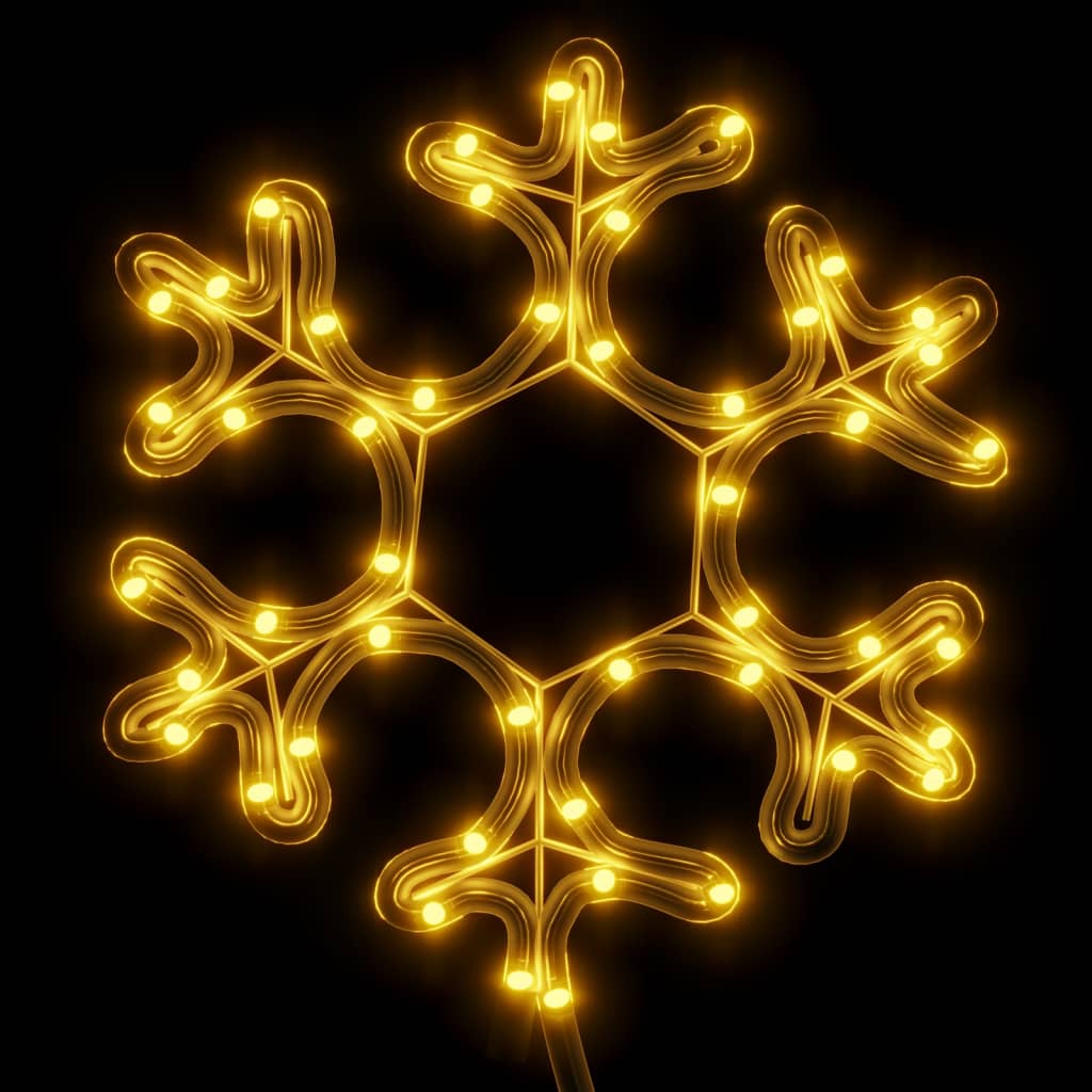 Vidaxl kerstfiguur sneeuwvlok met led's 2 st 27x27 cm warmwit
