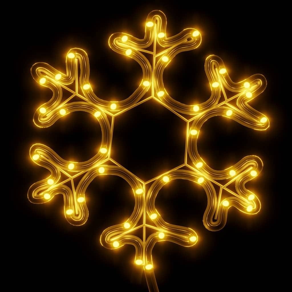 Vidaxl kerstfiguur sneeuwvlok met led's 3 st 27x27 cm warmwit
