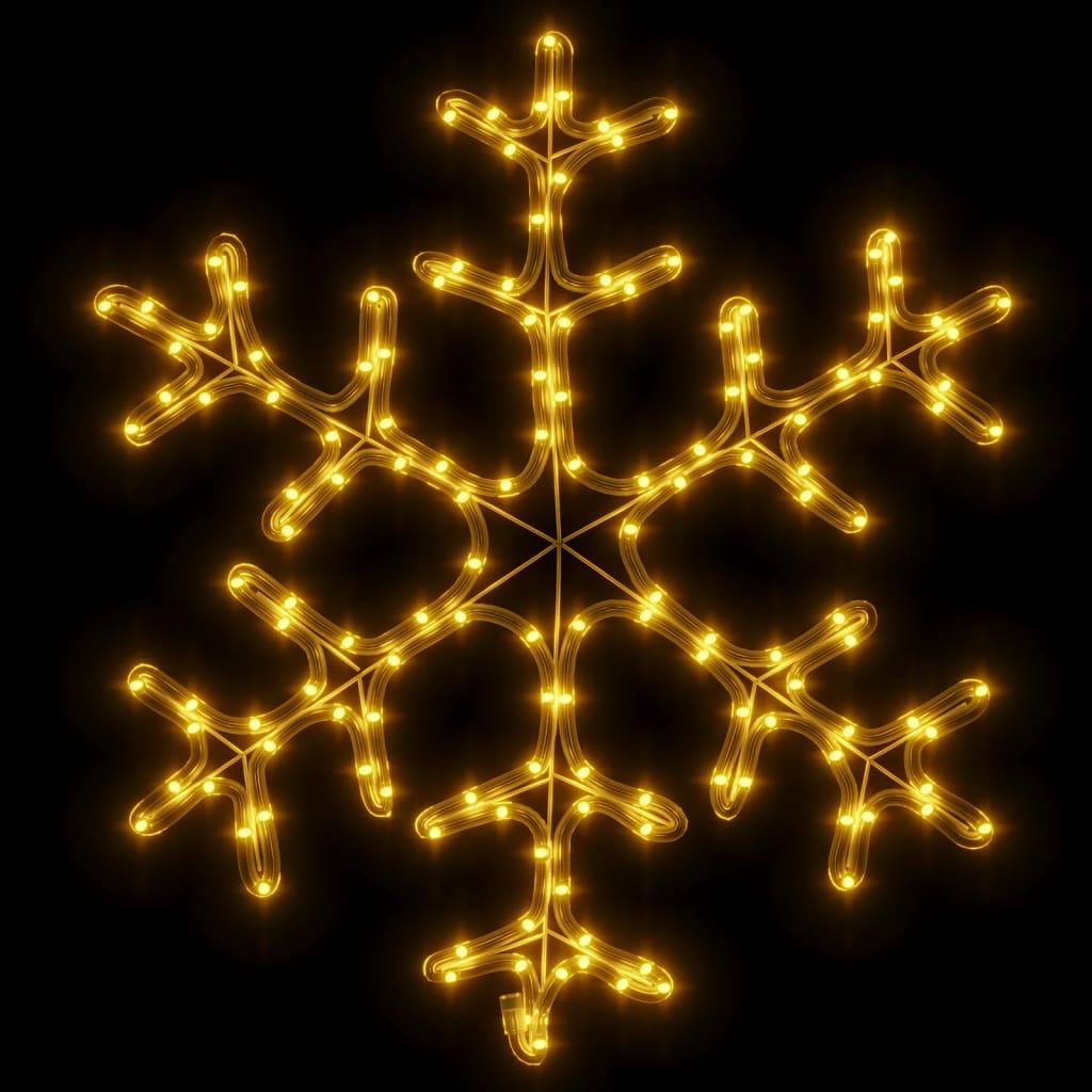 Vidaxl kerstfiguur sneeuwvlok met led's 2 st 59x59 cm warmwit