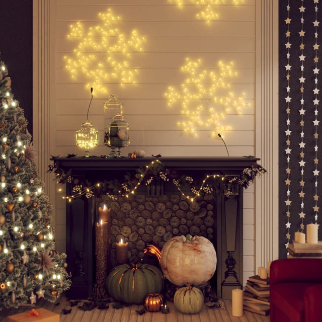 Vidaxl kerstfiguur sneeuwvlok met led's 2 st 59x59 cm warmwit