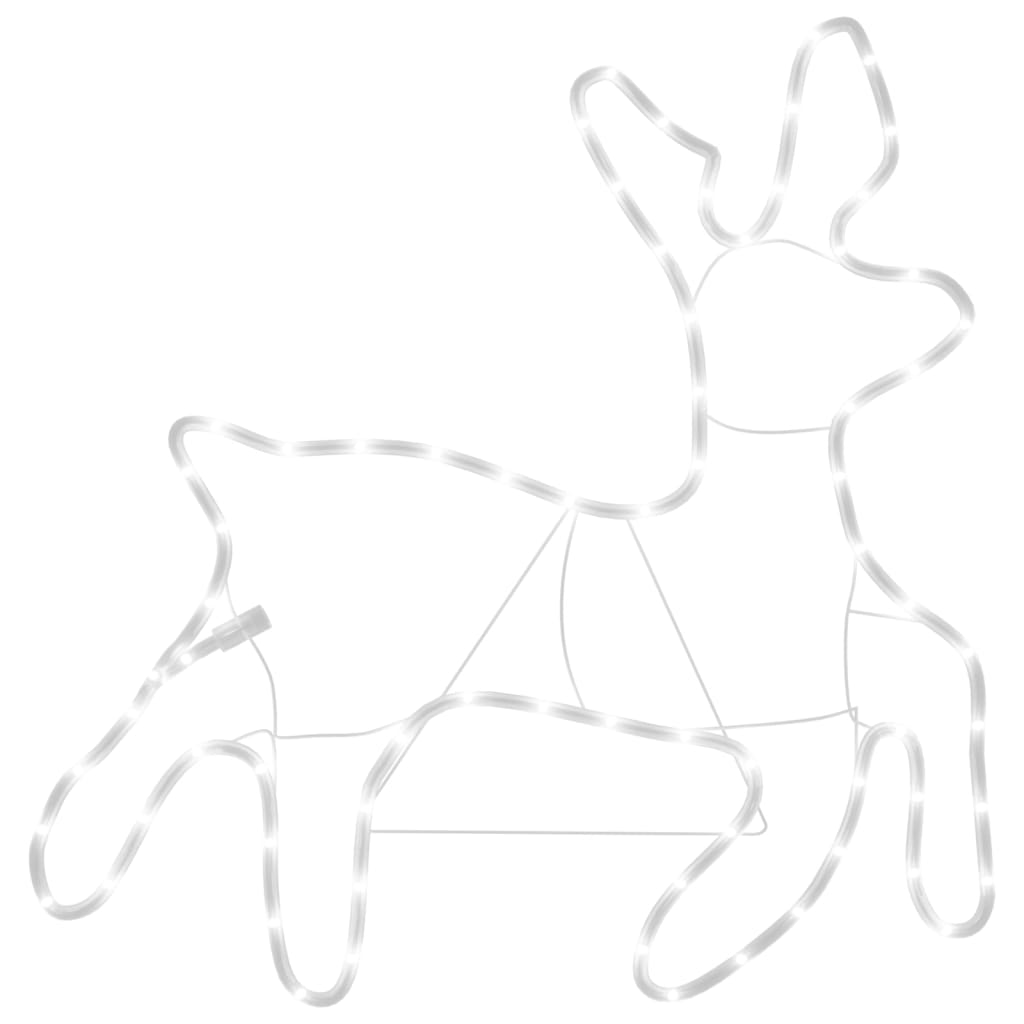 VidaXL Rentier Weihnachtsfigur mit LEDs 3 Stück 57x55x4,5 cm warmweiß