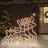 VidaXL Rentier Weihnachtsfigur mit LEDs 3 Stück 57x55x4,5 cm warmweiß