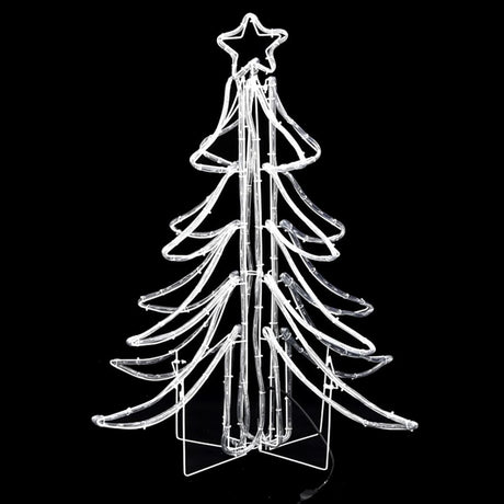 VidaXL Weihnachtsfigurenbaum 2 Stk. faltbar mit LEDs 87x87x93 cm warmweiß