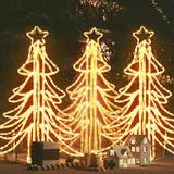 VidaXL Weihnachtsfigurenbaum 3 Stk. faltbar mit LEDs 87x87x93 cm warmweiß