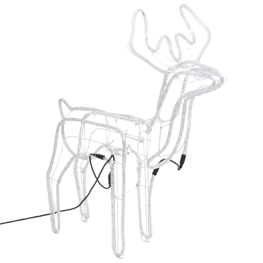 VidaXL Weihnachtsfigur Rentier mit beweglichem Kopf 2 Stk. Warmweiß