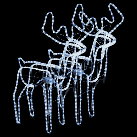 VidaXL Weihnachtsfigur Rentier mit beweglichem Kopf 2 Stück 76x42x87 cm kaltweiß