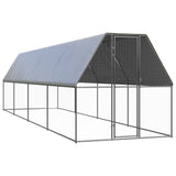 VidaXL Außenstall für Hühner 2x8x2 m aus verzinktem Stahl