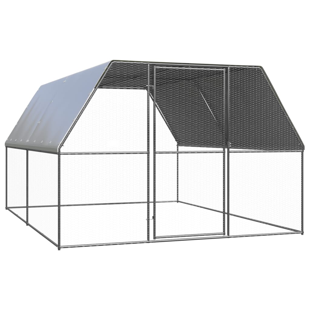 VidaXL Außenstall für Hühner 3x4x2 m aus verzinktem Stahl