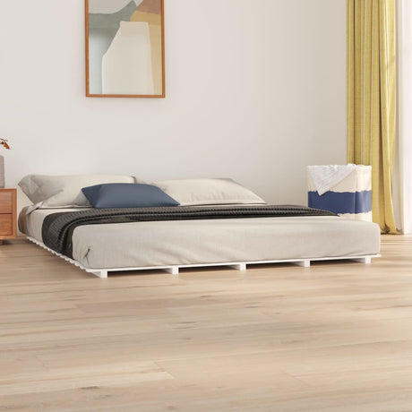 Vidaxl bedframe massief grenenhout wit 200x200 cm