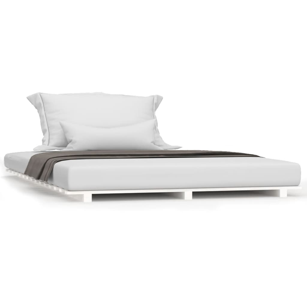 Vidaxl bedframe massief grenenhout wit 140x190 cm