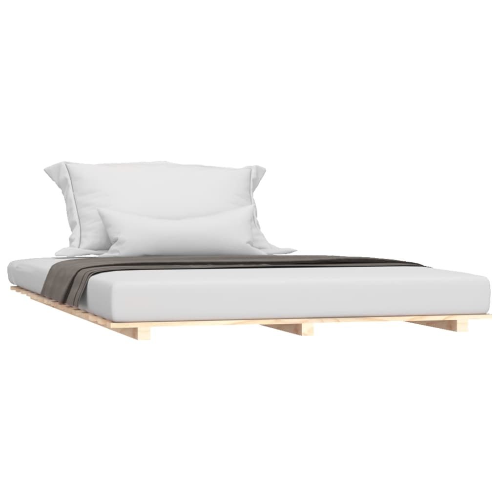 Vidaxl bedframe massief grenenhout 135x190 cm