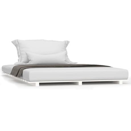 Vidaxl bedframe massief grenenhout wit 135x190 cm