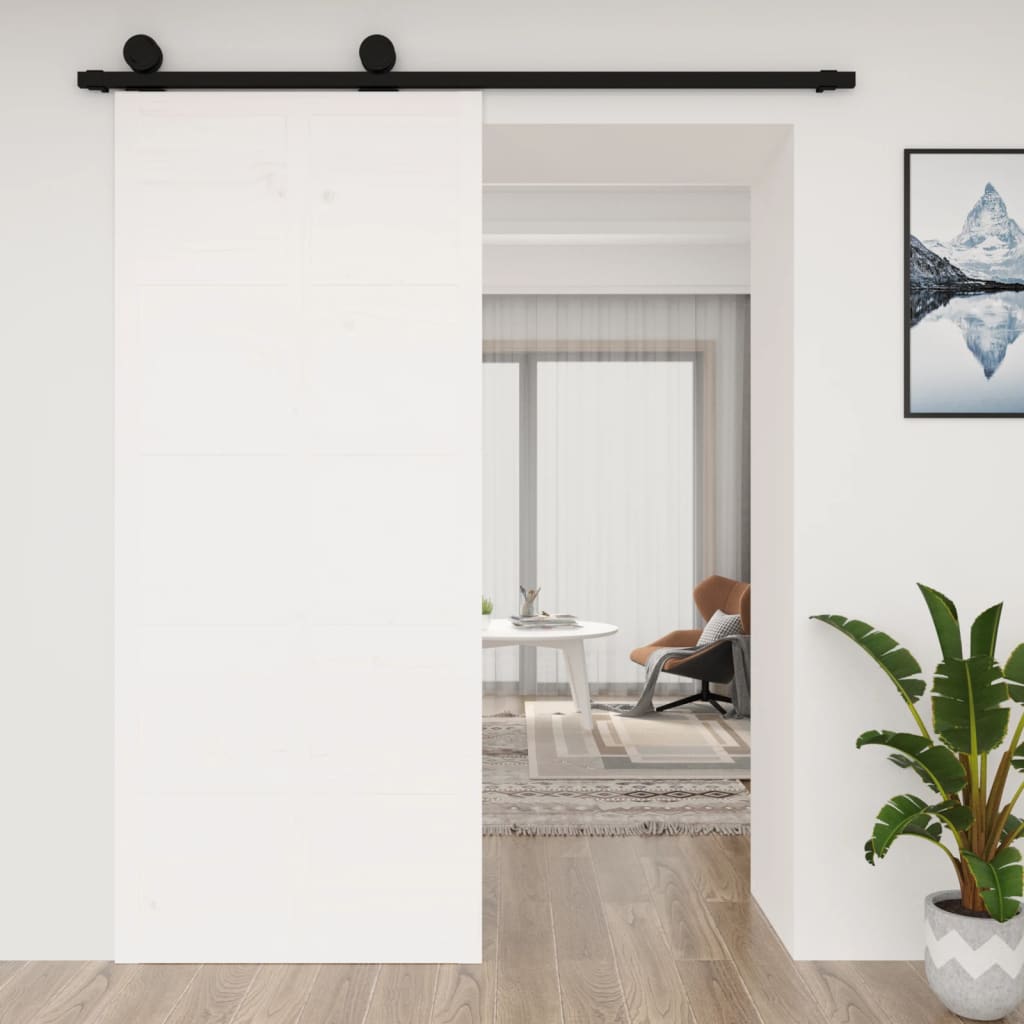 VidaXL Schiebetür 90x1,8x214 cm massives Kiefernholz weiß