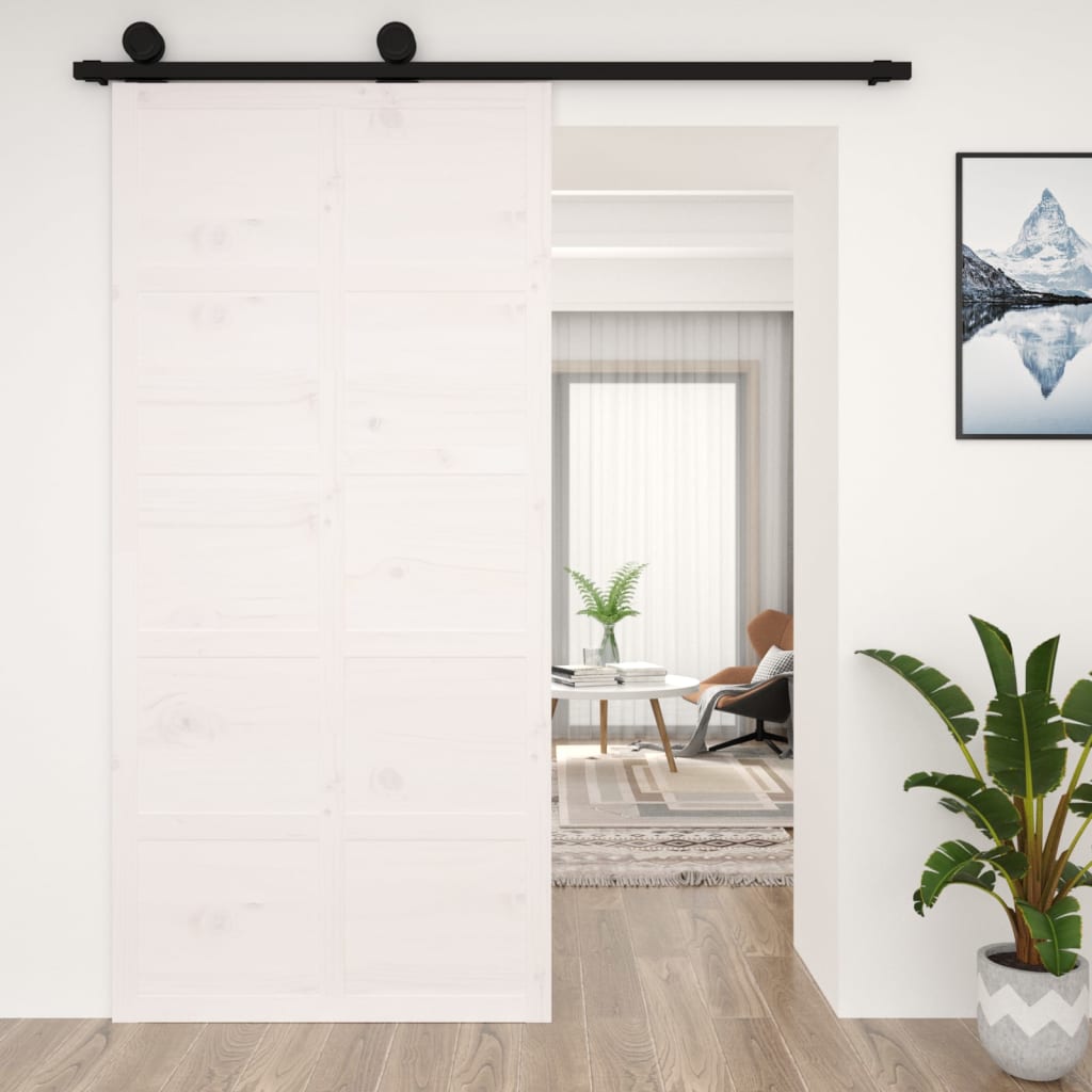 VidaXL Schiebetür 100x1,8x214 cm massives Kiefernholz weiß