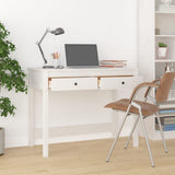 Vidaxl bureau met lades 100x50x78 cm massief grenenhout wit