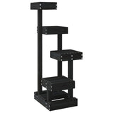 Vidaxl -Katzenmöbel 45.5x49 x 103 cm Festkiefer Holz schwarz