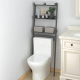 Vidaxl Toilettenregal 63,5x32x179 cm Festkiefer Holz grau