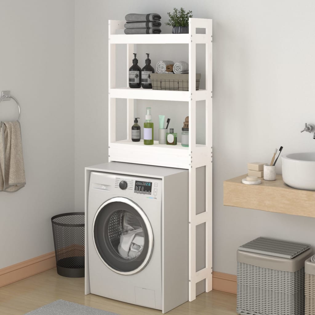 Vidaxx Toilettenständer 63x26x171 cm massives Kiefernholz weiß